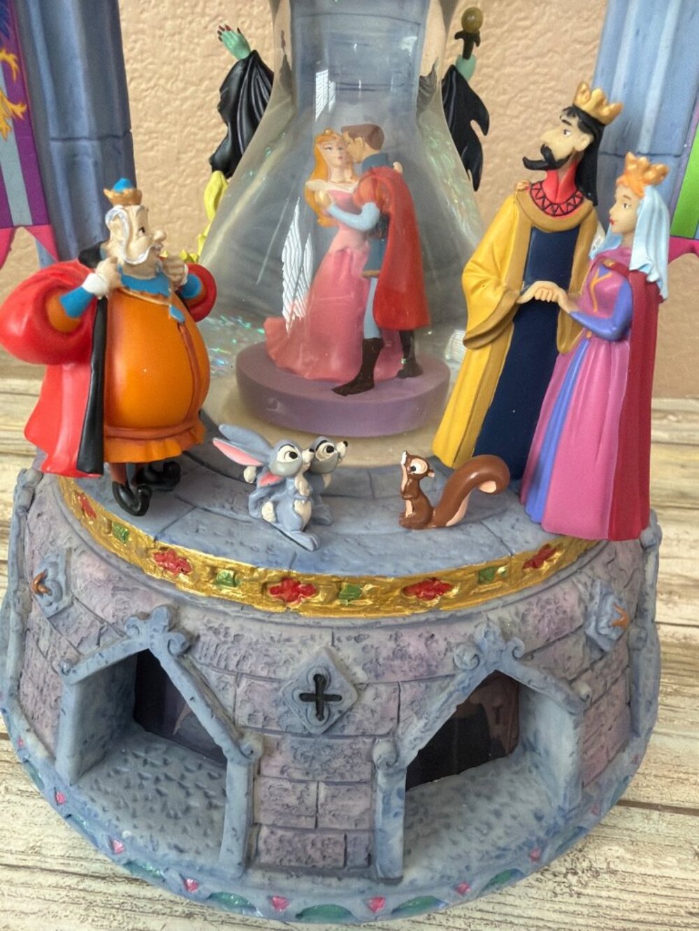 Disney Sleeping Beauty LED Light-UP Hourglass Snowglobe Music Box w/FLAWS - Picture 12 of 16